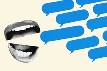 an image of a mouth with text bubbles