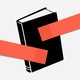 A book with two sticky tabs pointing in opposite directions