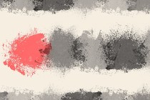 Three gray blobs and one red blob