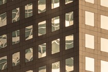 the side of a building with reflective windows