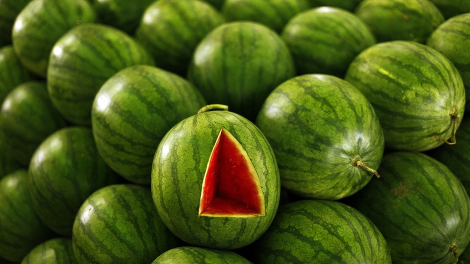 A stack of watermelons
