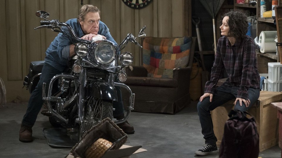 John Goodman and Sara Gilbert in 'The Conners'