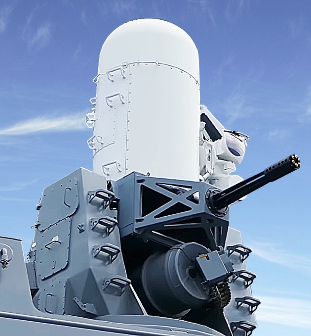 The phalanx, a six-barreled naval gun that shoots 75 bullets a second