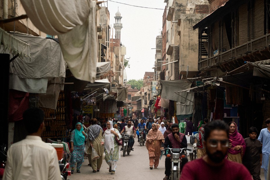 Streets of Delhi gate, Lahore on a hot and humid day