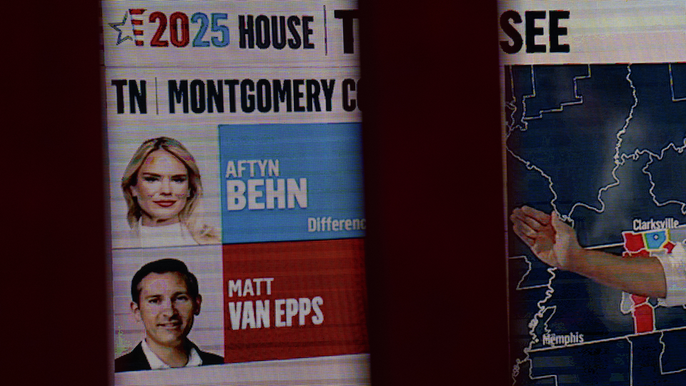 Photo of cable-news election coverage