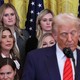 Trump speaks in front of a group of women