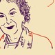 A drawing of Margaret Atwood