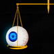 Illustration of two cybernetic eyeballs on the scales of justice