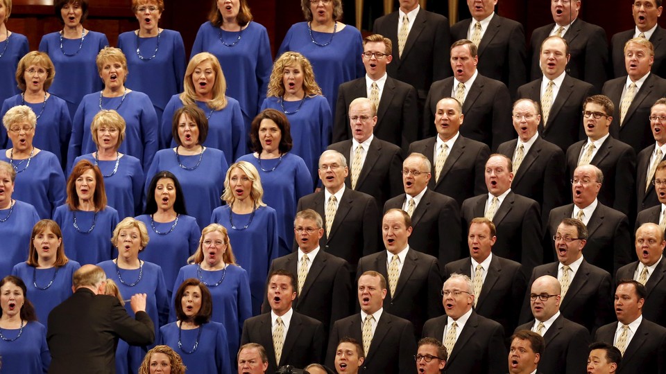 The Mormon Tabernacle Choir sings in Salt Lake in 2015.