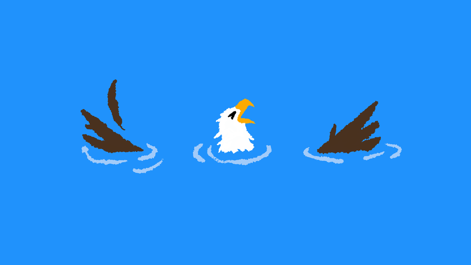 a drowning eagle