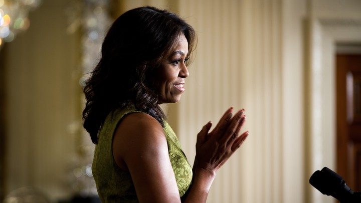 Michelle Obama speaking.