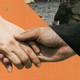 Image of hand-holding juxtaposed with archival image from the Troubles