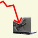 a downward sloping trend line smashes a laptop