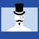 An image of a monopoly man, wearing a top hat and monocle, set against a background of blue squares that evoke Facebook's logo.