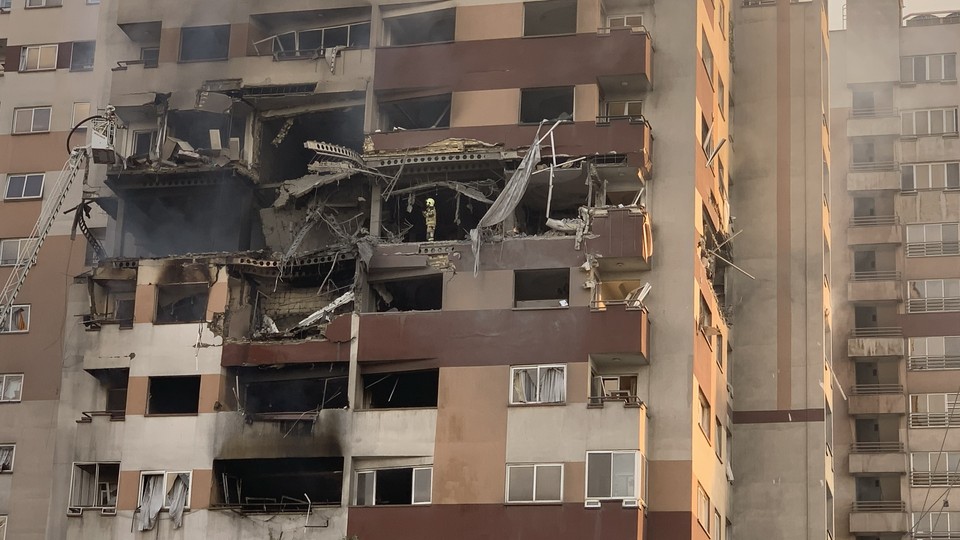 A damaged building