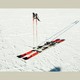 two skis left in the snow