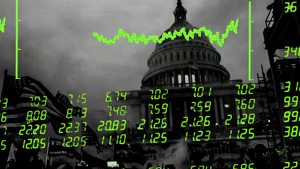 An illustration of the Capitol with stock numbers.