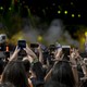 Fans on their phones at the Rock in Rio music festival in Rio de Janeiro, Brazil, on September 3, 2022