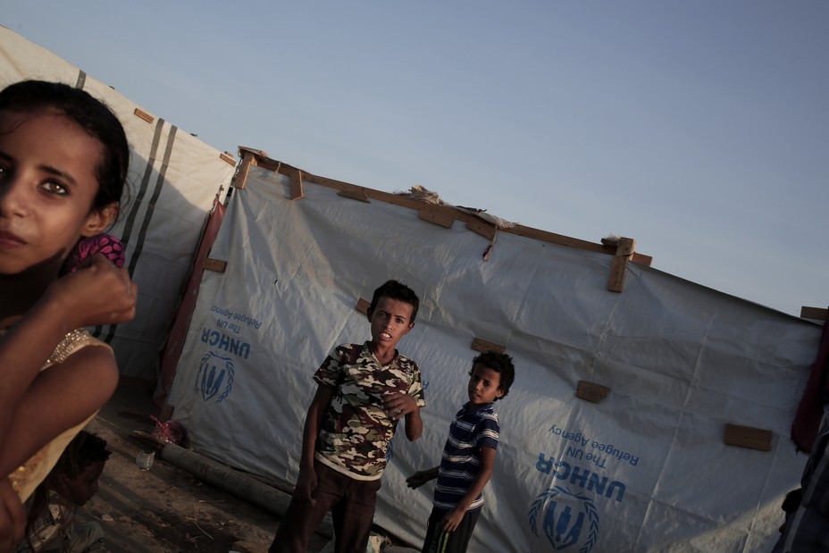 Internally displaced persons camp in Modereyet el-Shaab, Aden, Yemen, Feb. 9, 2018. 