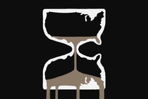 Hourglass shaped like the United States with sand pouring out of the bottom