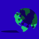 A graphic of the coronavirus casting a shadow over the planet