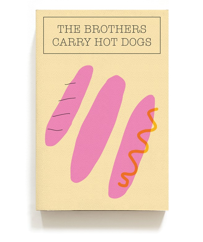 The brothers carry hot dogs
