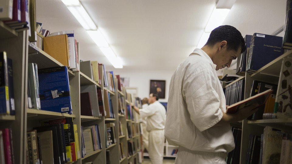Inmates in the Darrington Unit prison in Rosharon, Texas, work towards a bachelor of science in biblical studies. The program is funded largely by the Heart of Texas Foundation.