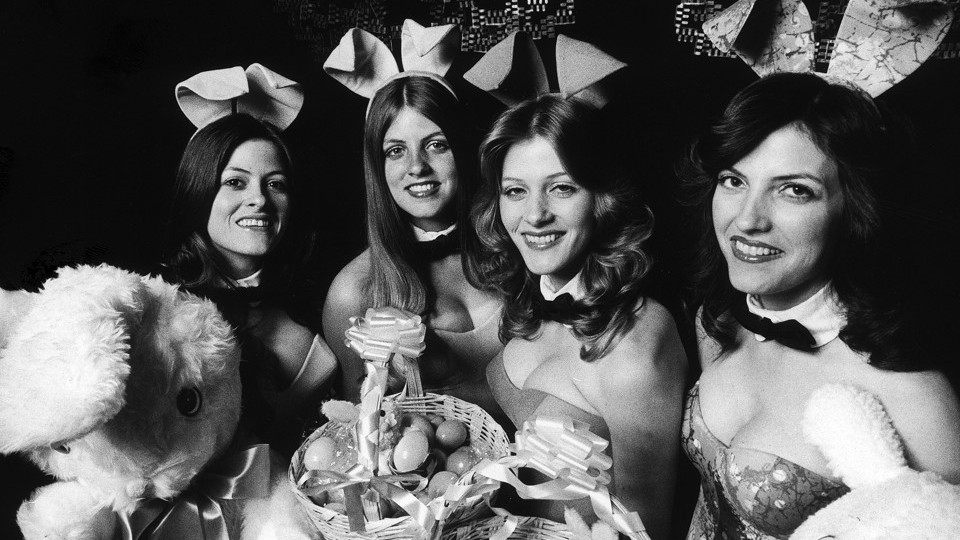 Four Playboy Bunnies from the Dallas Playboy Club in 1978