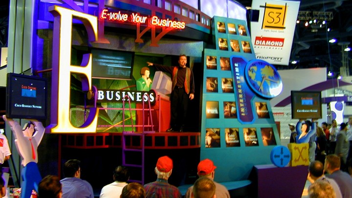 A very 90s Cisco booth at Comdex in 1999