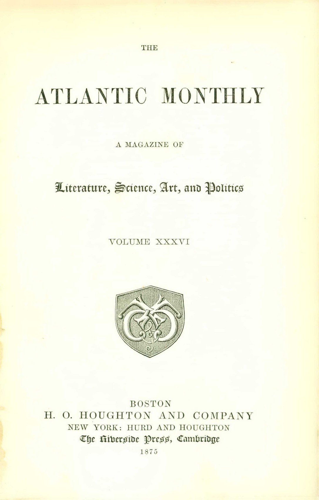 October 1875 Issue The Atlantic