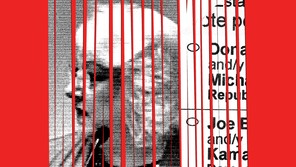 Photo-illustration of black-and-white portrait of Salleigh Grubbs composed with shredded ballot