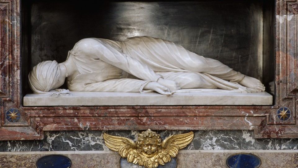 A statue of Saint Cecilia