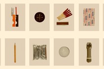 Illustration of prep items for natural disaster