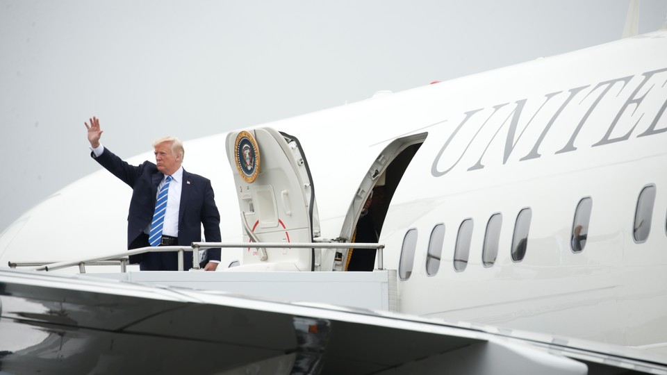 President Trump waves from Air Force Once
