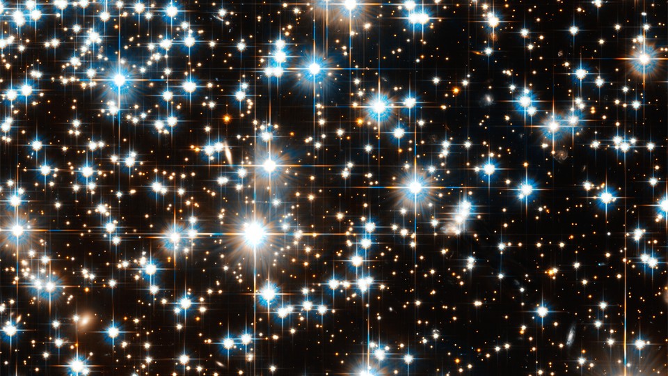 A sparkling Hubble image of white dwarf stars in a cluster about 7,800 light-years from Earth