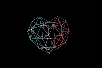 A heart made out of a matrix dissolves and then reforms