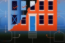 a house overlaid with complex diagrams