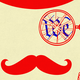 A minimalistic graphic illustration of a red mustache beneath a red broken monocle that reads "We" in a dark-blue script resembling that of the U.S. Constitution's Preamble.