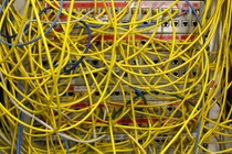 A tangle of ethernet cables