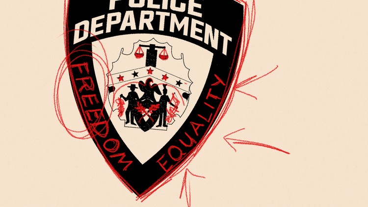 An illustration of a police badge with 