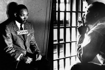 2 photos: King mug shot, 1956; King in jail, 1967