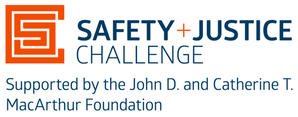 Safety + Justice Challenge supported by the John D. and Catherine T. MacArthur Foundation Logo