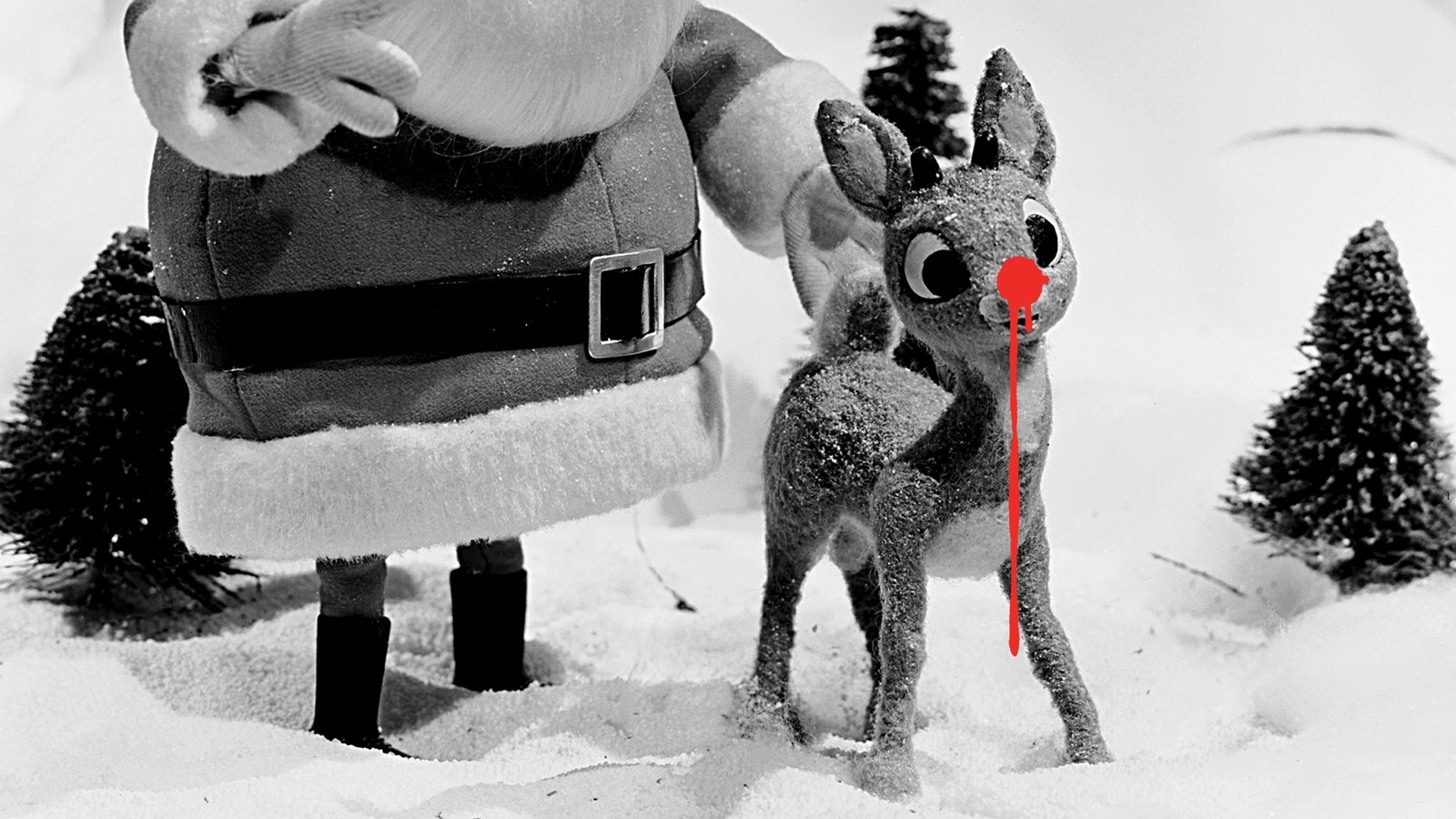 Winter Christmas Theme Door Stop Rudolph The Red Nose Reindeer