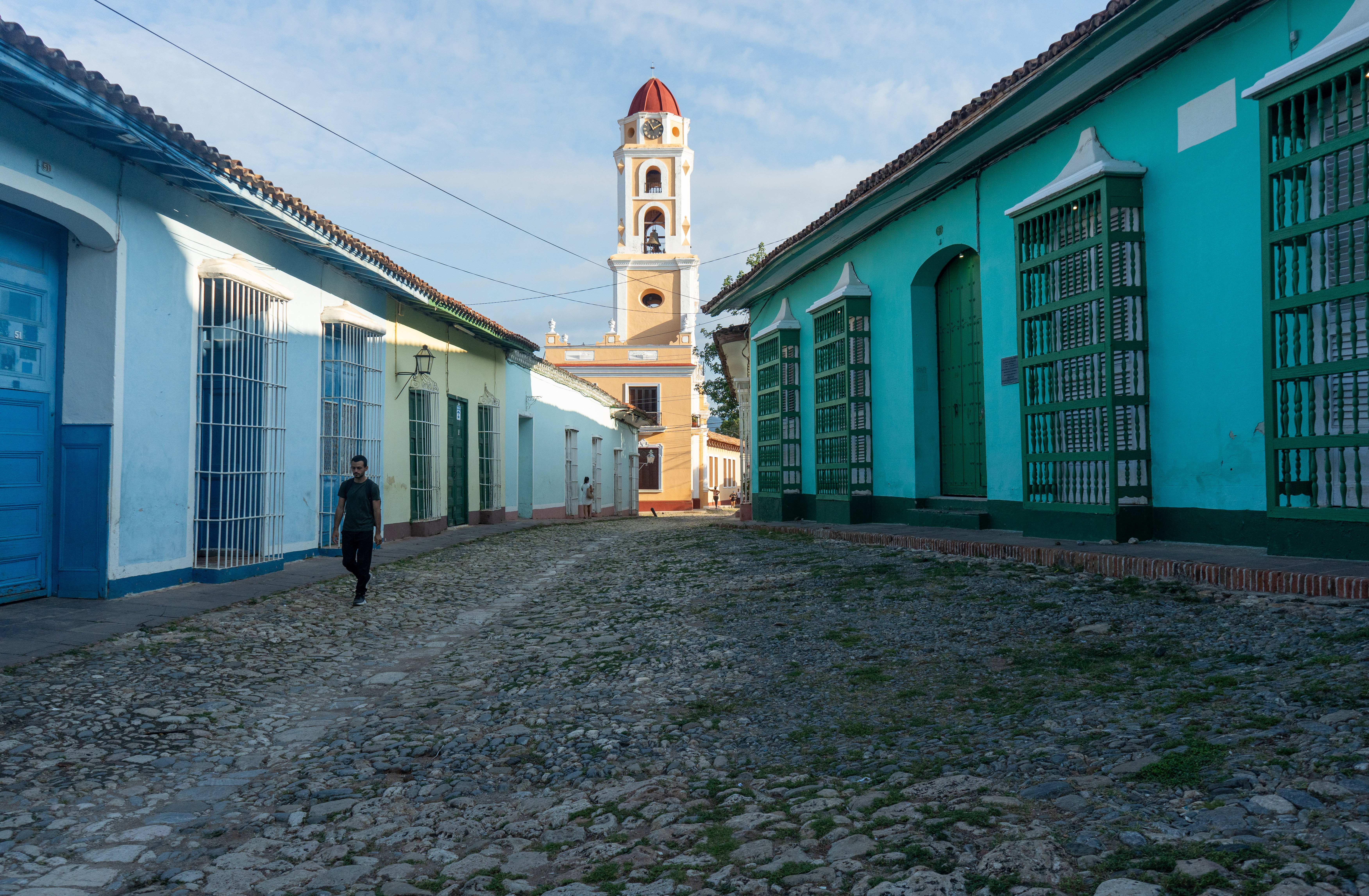 An empty street in a Cuban tourist town