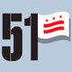 An illustration of the number 51 with a D.C. flag