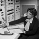 Mathematician Mary Jackson, the first black woman engineer at NASA, poses for a photo at work at NASA Langley Research Center on January 7, 1980.