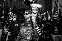 Proud Boys, led by their chairman, Enrique Tarrio, gather and march on the morning of the Million MAGA March, in Washington D.C., on November 14, 2020.
