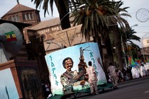 Picture showing military parade in Asmara, Eritrea.