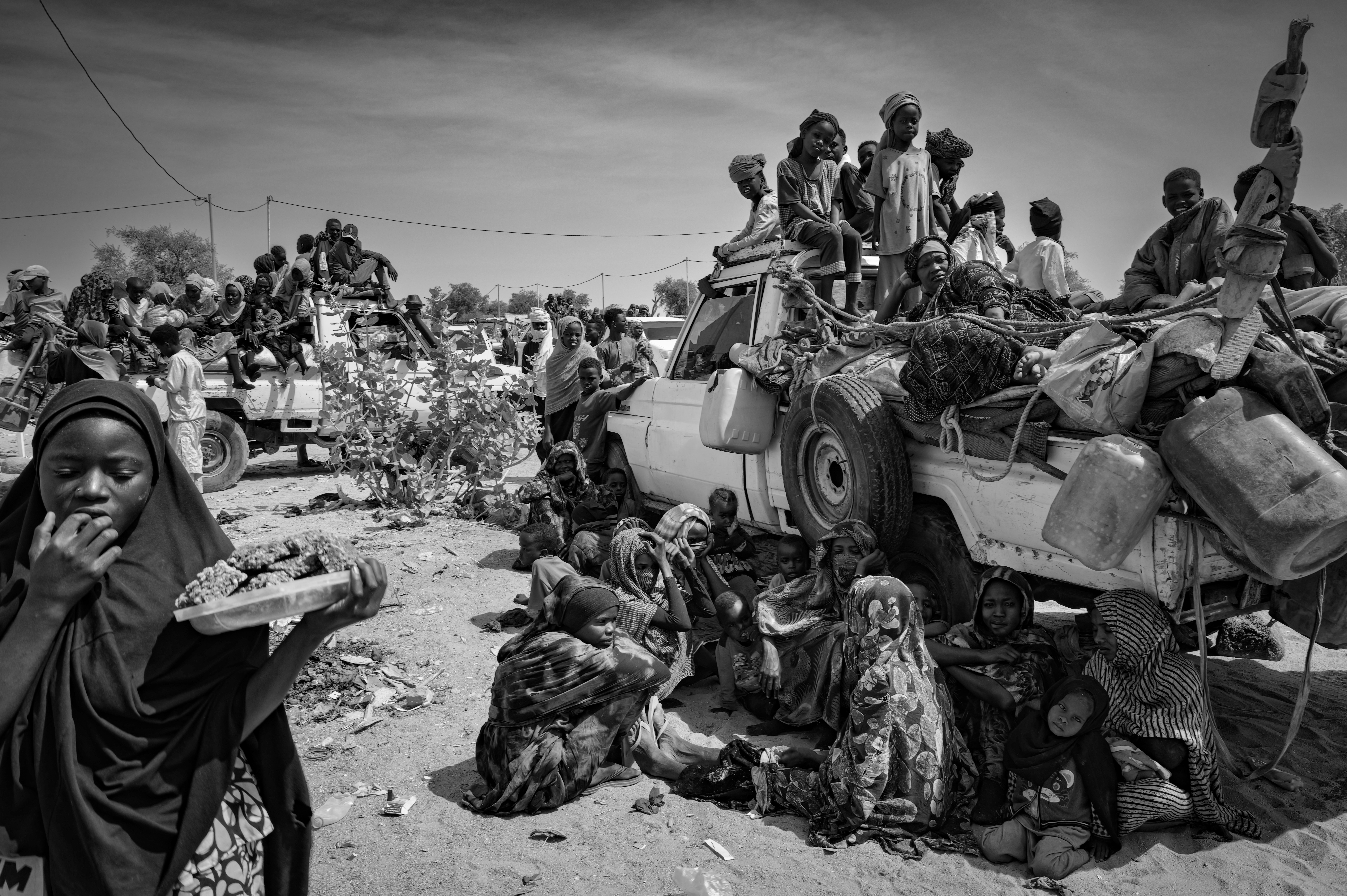 Picture of most Sudanese refugees arriving in Tiné are dehydrated and hungry.