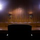 An empty chair in the Senate chambers